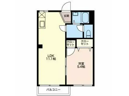 ローズハイツ(1LDK/2階)の間取り写真
