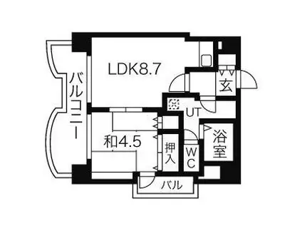 札幌ビオス館(1LDK/10階)の間取り写真