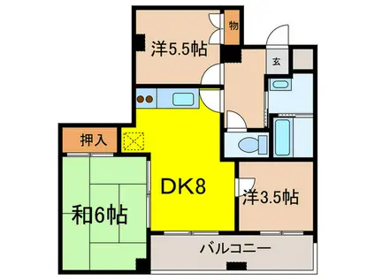 S.R.KビルディングII(3DK/5階)の間取り写真