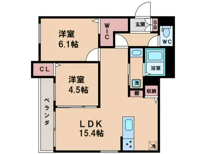 エトワールK(2LDK/3階)の間取り写真