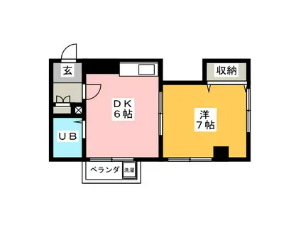 リックハイム こしみつ(1DK/2階)の間取り写真