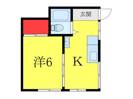 恩田コーポ(1K/1階)の間取り写真