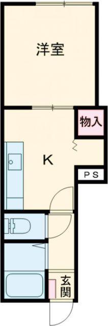 パレス深堀(1DK/1階)の間取り写真