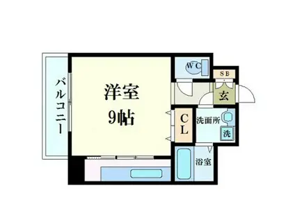 BOND BLDIV(ワンルーム/13階)の間取り写真