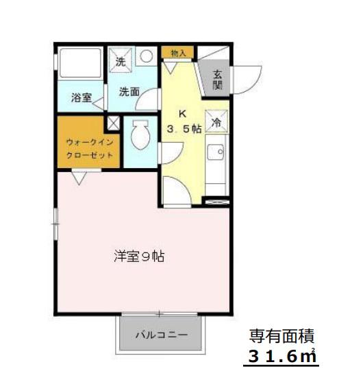 サニーハウス法善寺(1K/2階)の間取り写真