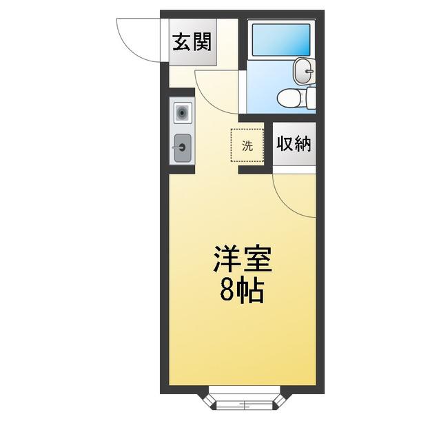 ツーインハーモニア(ワンルーム/1階)の間取り写真