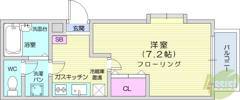 コーポマリーナ(1K/2階)の間取り写真