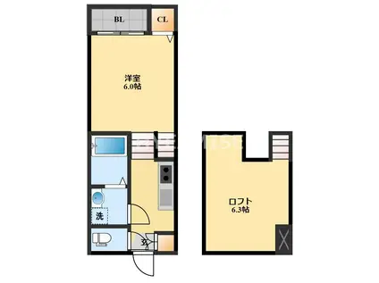 MODERN PALAZZO多良見IC(1SK/1階)の間取り写真