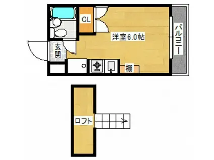 パラドール三筋(ワンルーム/4階)の間取り写真