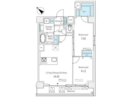 ルミシティ月島(2LDK/5階)の間取り写真