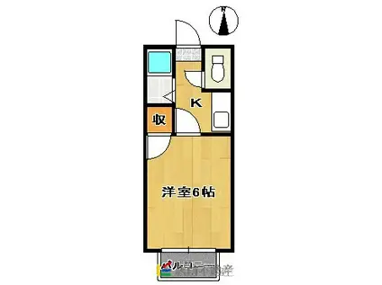 コーポタミー(1K/1階)の間取り写真