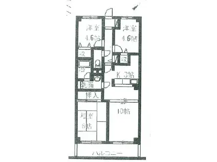 藤和ハイタウン企救丘駅前(3LDK/4階)の間取り写真