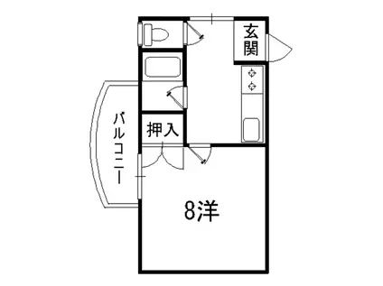 レジデンスしのだ(1K/3階)の間取り写真