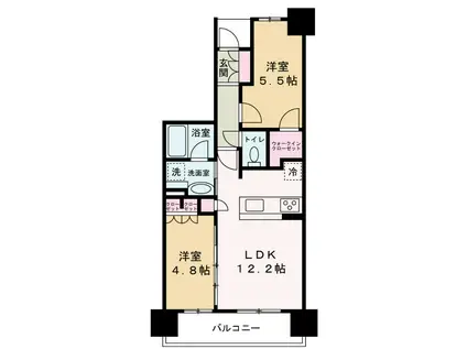 プレサンスロジェ梅田(2LDK/13階)の間取り写真