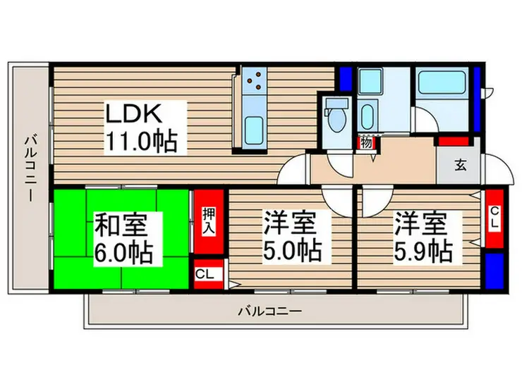 プリムローズ上福岡 4階階 間取り