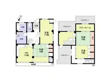 南本町2丁目戸建(4LDK/1階)の間取り写真