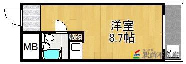 豊国スカイマンション国分(ワンルーム/7階)の間取り写真