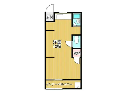 狭山南マンション(ワンルーム/3階)の間取り写真