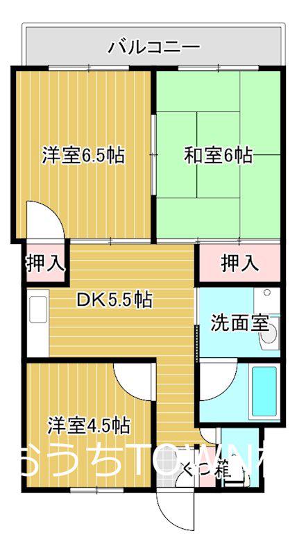 徳和マンション(3DK/3階)の間取り写真
