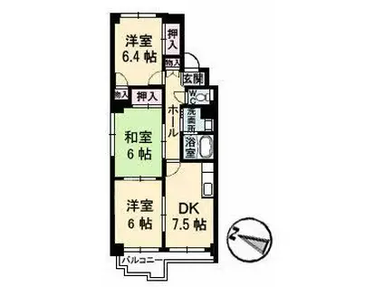 ショウリュウビル(3DK/1階)の間取り写真