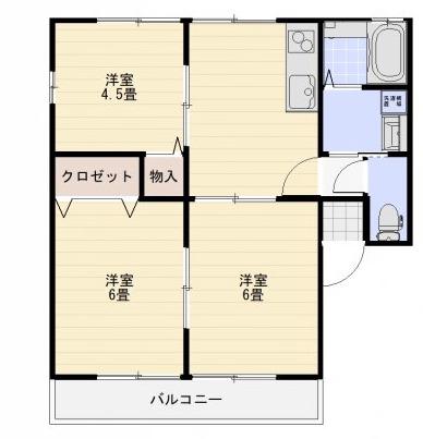 ウエストシュタインIII(3DK/2階)の間取り写真
