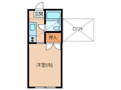 エステート南街(1K/2階)の間取り写真