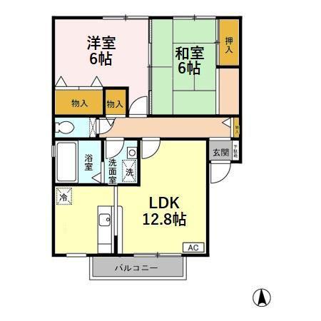 スターブルB(2LDK/2階)の間取り写真