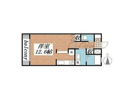 パセール青柳(1K/4階)の間取り写真