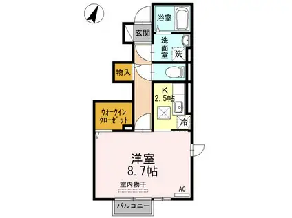 ルーナ・クレシェンテ(1K/1階)の間取り写真