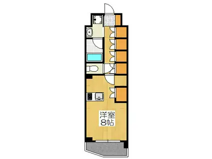 ベラジオ五条堀川(1K/8階)の間取り写真