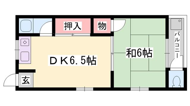 たくみ荘(1DK/1階)の間取り写真