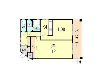 アークパレス誠(1LDK/3階)の間取り写真