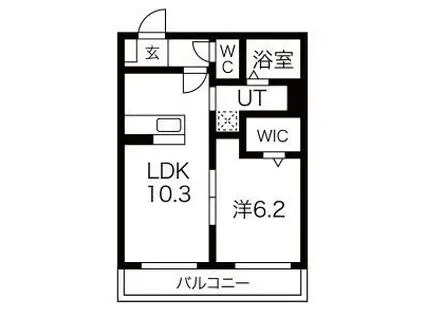 アステローペASTEROPE(1LDK/1階)の間取り写真