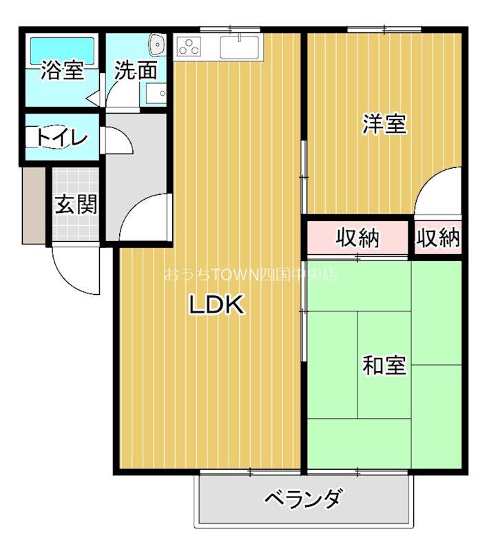 コスモスハイツ(2LDK/1階)の間取り写真