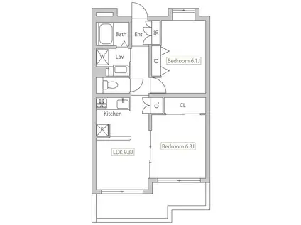PLENDY-HILLS高幡不動(2LDK/2階)の間取り写真