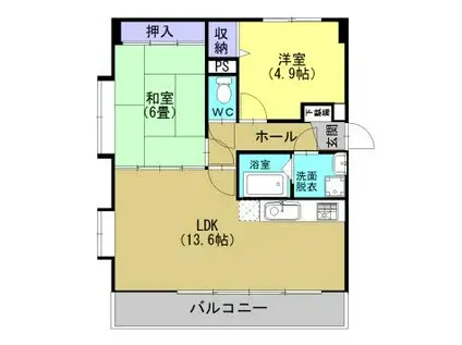 ヒーラック(2LDK/2階)の間取り写真