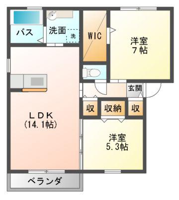 ブランディア(2LDK/2階)の間取り写真