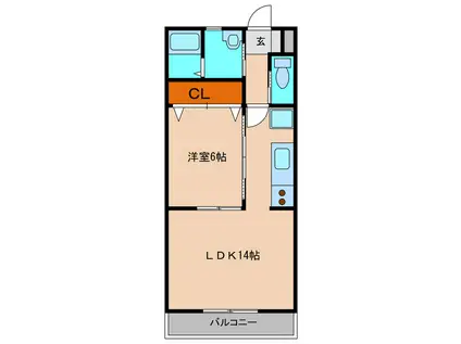 アネシス東屋(1LDK/1階)の間取り写真