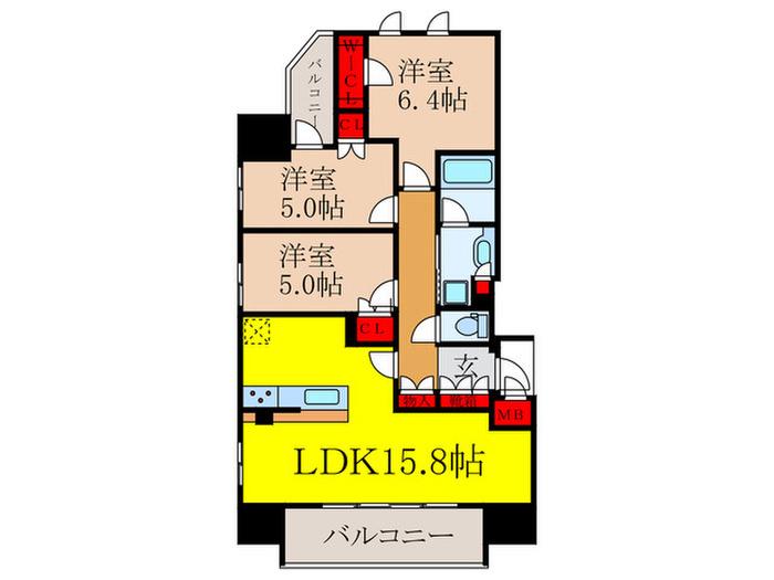 クレヴィア池田(3LDK/3階)の間取り写真