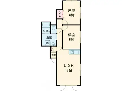 リネージュ桔梗II(2LDK/2階)の間取り写真
