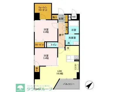 MURRAY HILL(2LDK/7階)の間取り写真