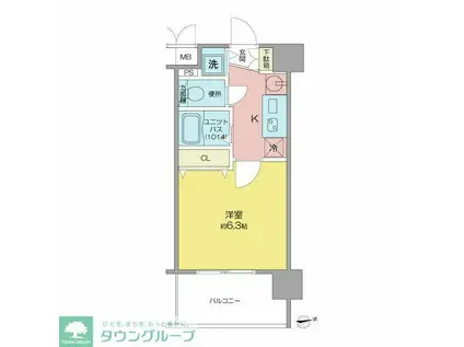 プレサンス名古屋城前ラバンカ(1K/4階)の間取り写真