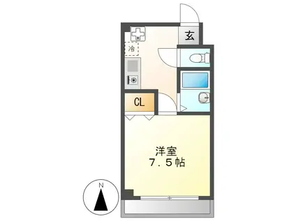 ラ・コール栄5(1K/4階)の間取り写真