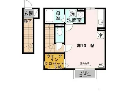 サニーコート別所(ワンルーム/2階)の間取り写真