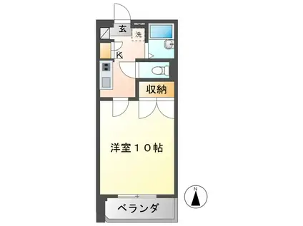 サンライズファミリアII(1K/2階)の間取り写真