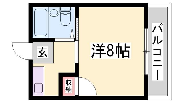 ハイツ中村(1K/3階)の間取り写真