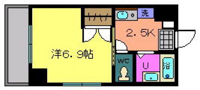 エスポワール牧村(1K/3階)の間取り写真