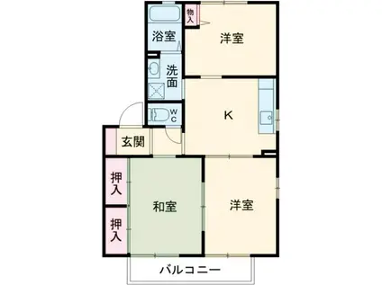 ディアコートE(3K/2階)の間取り写真