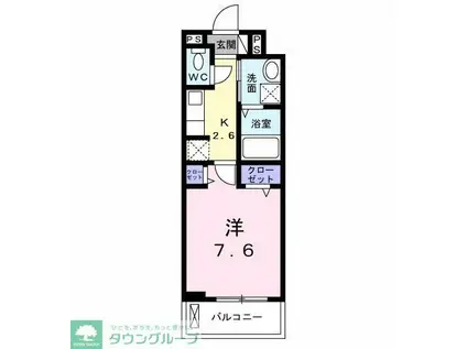 ラビット(1K/2階)の間取り写真