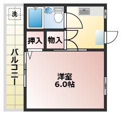 マルエ荘(1K/2階)の間取り写真